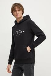 Tommy Hilfiger felső fekete, férfi, nyomott mintás, kapucnis, MW0MW37455 - fekete M