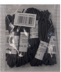 TOP Cipőfűző 140cm hosszú hengeres strapabíró (100%nylon) TOP, fekete/fehér (TOP_SL2_140_BL)