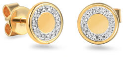 Heratis Forever Kerek fülbevaló gyémántokkal, sárga arany, 14K IZBR849