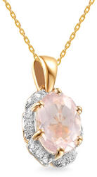 Heratis Forever Arany medál rózsaszín kvarcittal és 0, 010 ct Chenoa gyémántokkal IZBR563P