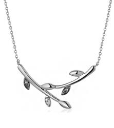 Heratis Forever Fehér arany nyaklánc tiszta és fekete gyémántokkal 0, 018 ct Levelek IZBR662AB