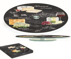 Easy Life Nuova R2S Forgó üvegtál 32cm, World Of Cheese