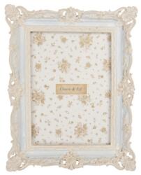 Clayre & Eef Kék képkeret barokk stílusú fehér díszítéssel - szep-otthon - 8 100 Ft