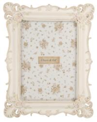 Clayre & Eef Antikolt fehér, virágos képkeret - szep-otthon - 8 300 Ft