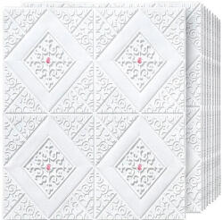 HOZRO Tapet 3D autoadeziv, Model pentru Tavan/Perete, design modern, foarte usor de montat, Romburi + Diamante Albe