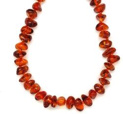 R. M. ékszer Borostyán kerek sötét barna splitter nyaklánc 45cm (023605)