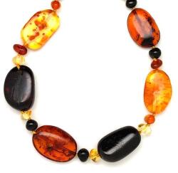 R. M. ékszer Borostyán pebble köztes 7-17x12-22mm nyaklánc 50cm (023627)