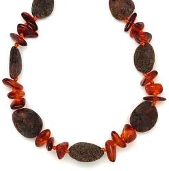 R. M. ékszer Borostyán barna matt pebble splitter nyaklánc 45cm (023664)