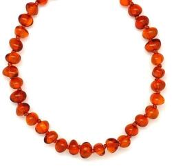 R. M. ékszer Borostyán sötét barna baba nyaklánc 30cm (023649)