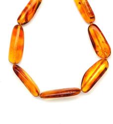 R. M. ékszer Borostyán lapcsiszolt 9-14x15-30mm nyaklánc 50cm (023617)