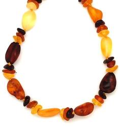 R. M. ékszer Borostyán matt pebble 6-9x8-17mm nyaklánc 50cm (023626)