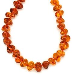 R. M. ékszer Borostyán kerekített barna splitter nyaklánc 45cm (023604)