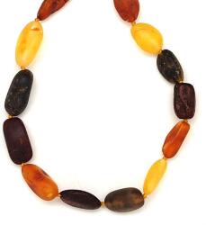 R. M. ékszer Borostyán matt pebble 5-9x11-19mm nyaklánc 55cm (023611)