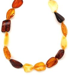 R. M. ékszer Borostyán lapcsiszolt 3-5x9-15mm nyaklánc 45cm (023614)