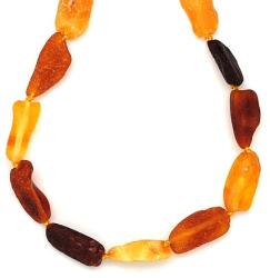 R. M. ékszer Borostyán matt pebble 7-11x9-16mm nyaklánc 70cm (023620)