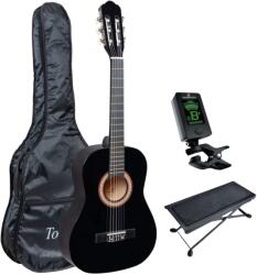 Toledo MARISOL 44BK - Chitara clasica 4/4, intrega (culoare neagra), husa, tuner, scaunel de picior