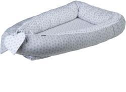 Bubaba babafészek pamutvászon L méret - Grey flower (41014)