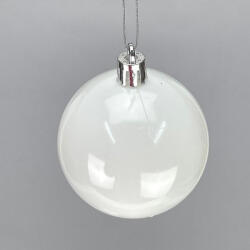  Fehér műanyag díszíthető gömb 6 cm 6 db