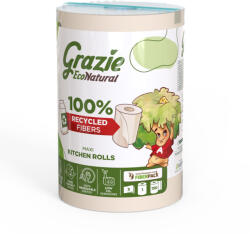 Lucart GRAZIE NATURAL Tekercses kéztörlő 3 rétegű, 150 lap/tekercs (DA503XSZAD821443I)