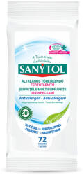 Sanytol fertőtlenítő tisztító kendő általános színezékmentes, antiallergén 72db/csg, 10csg/karton (DA503XSZHT3045206313605)