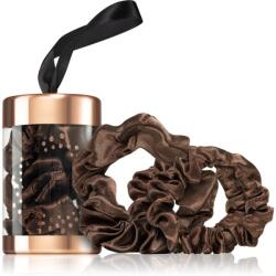 BrushArt Gift for You Slim & Midi satin scrunchie set ластици за коса Chocolate brown 3 бр