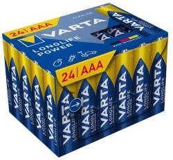 VARTA longlife power tartós elem, aaa, lr03, 1.5v, alkáli, 24db/csomag (04903121134)