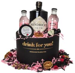  Drink For You feliratos Hendricks Gin Tonik Ajándék csomag fekete díszdobozban