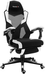Huzaro Gamer szék, lábtartó, lélegző anyag, ergonomikus kartámaszok, fekete-fehér (HZ-COMBAT-3-1-WHITE)