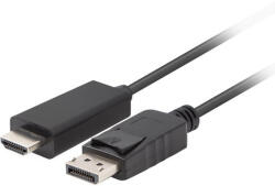 Lanberg Displayport 1.1 - HDMI kábel 1m (CA-DPHD-11CC-0010-BK) (CA-DPHD-11CC-0010-BK)