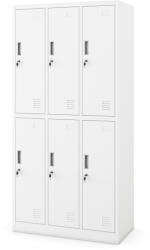 Jan Nowak® IGOR 1882 | Fém öltözőszekrény fehér 6 rekeszes - lapraszerelt (1882)