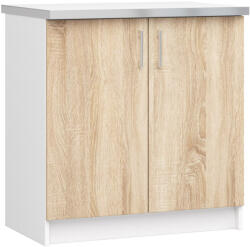 Akord Lima S80 Álló Konyhaszekrény Fehér/Sonoma Tölgy