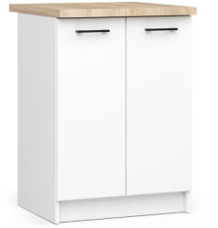 Akord Oliwia 60 Álló Konyhaszekrény Fehér Sonoma Tölgy Munkalappal