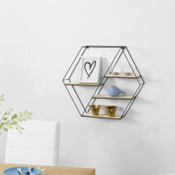 PremiumXL Falipolc ABMW-0829 Fekete 4 Tárolófelülettel