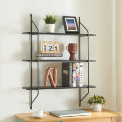 PremiumXL Fali Polc Østfold 100x80x21 cm Fekete