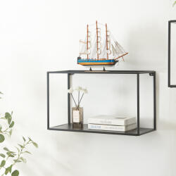 PremiumXL Fali Polc Notodden 60x25x35 cm Fekete