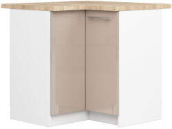 Akord Oliwia Sarok Konyhaszekrény Fehér/Cappuccino Magasfényű Munkalappal