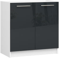 Akord Oliwia 80 cm Mosogatószekrény Fehér-Grafit Magasfényű