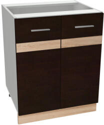  Salandra kétajtós alsó konyhaszekrény IC 60 Dark sonoma N