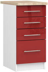 Akord Oliwia Konyhai Fiókos Szekrény Magasfényű Piros Fronttal - fizz - 63 679 Ft