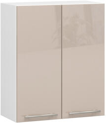 Akord Oliwia Fali Konyhaszekrény 60 cm Fehér-Cappuccino Magasfényű