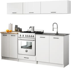 Akord Oliwia G1 Fehér Matt Konyhabútor Szett Sonoma Tölgy Munkalappal 2.0m