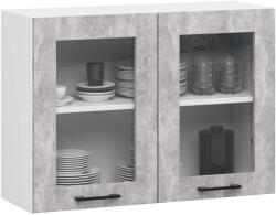 Akord Oliwia W80 Fali Vitrines Szekrény Fehér Beton