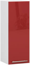 Akord Oliwia Fali Konyhaszekrény 30 cm Fehér-Piros Magasfényű
