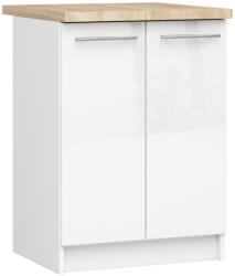 Akord Oliwia Konyhai Alsószekrény Magasfényű Fehér Munkalappal