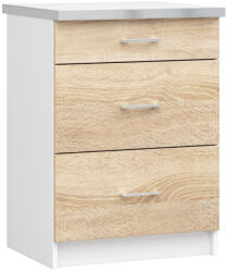 Akord Lima 60 Konyhai Fiókos Szekrény Fehér/Sonoma Tölgy
