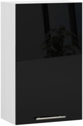 Akord Oliwia Fali Konyhaszekrény 50 cm Fehér-Fekete Magasfényű