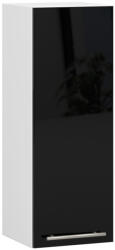 Akord Oliwia Fali Konyhaszekrény 30 cm Fehér-Fekete Magasfényű