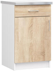 Akord Lima Álló Konyhaszekrény Laminált Fehér-Sonoma Tölgy Munkalappal - fizz - 36 509 Ft
