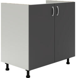  Benita 2 ajtós Alsó konyhaszekrény Antracit-Fehér 80x50x80 cm - fizz - 25 590 Ft