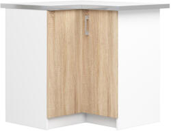 Akord Lima Sarok Konyhaszekrény Sonoma Tölgy Fehér Munkalappal